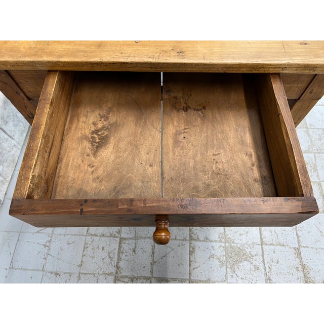 Kitchen Dining Table or Desk with 3 Drawers and Tapered Legs, 1890s For Sale - Image 5 of 17