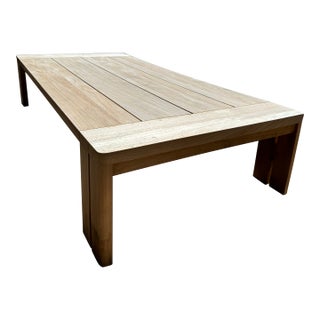 Rh Matira Outdoor Coffee Table, 66”, Natural Teak + Custom Cover For Sale