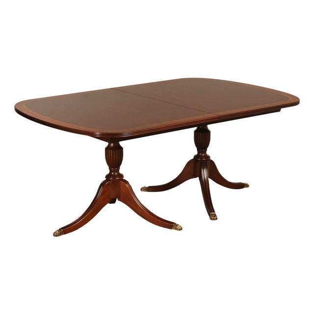 Henkel Harris Mahogany Double Pedestal Dining Table For Sale