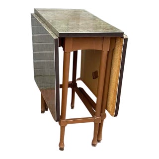 Vintage Retro Formica Folding Drop Leaf Dining Table For Sale