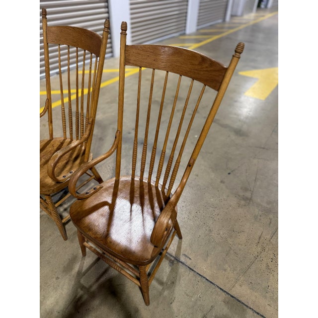 1930s American Primitive Spindle Back Arm Chairs(Pair) For Sale - Image 6 of 18