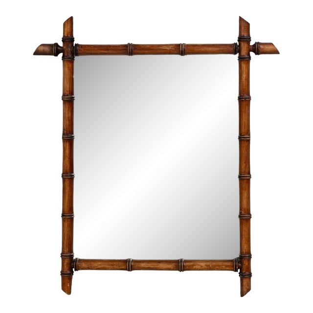 19th Century French Faux Bamboo Mirror For Sale