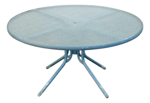 Mid Century Modern Round Glass Top Outdoor Patio Table