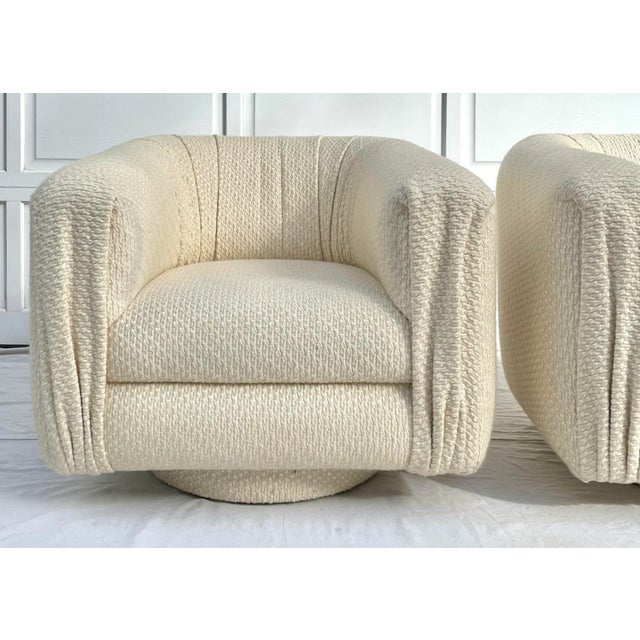 Pair of Postmodern 1980's Swivel Club Chairs by Martin Brattrud For Sale - Image 9 of 12