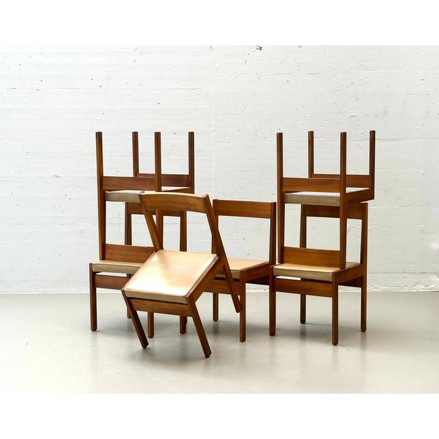 Scandinavian Dining Chair in Walnut and Leather, 1960s For Sale - Image 6 of 18