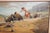 Native American Original Large Western Buffalo Hunt Oil Painting by Pt Mendoza For Sale - Image 3 of 8