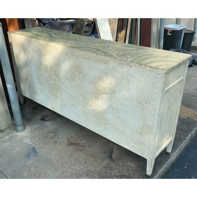 Mid-Century Italian Painted Credenza Sideboard Faux Marble Top With French Neo-Classical Styling For Sale In Atlanta - Image 6 of 12