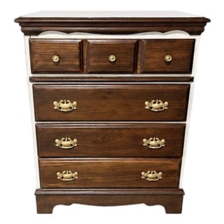 Vintage Two Town Wooden Dresser For Sale