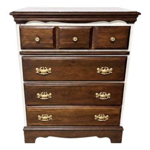 Vintage Two Town Wooden Dresser For Sale