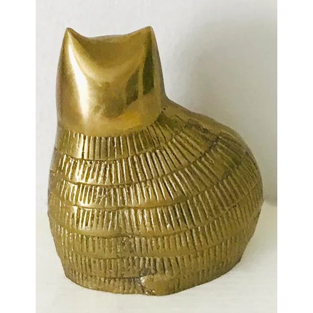 Vintage Spiral Brass Cat Paper Weight* For Sale - Image 4 of 4