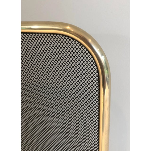 1970s Brass and Grilling Fireplace Screen For Sale - Image 9 of 13