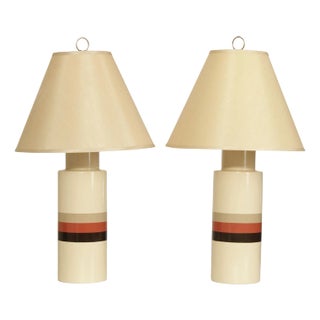 Philmar Sandel Post Modern Pair of Ceramic Table Lamps For Sale