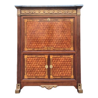 Grand Secretary with Flap in Marquetry, Late 19th Century For Sale