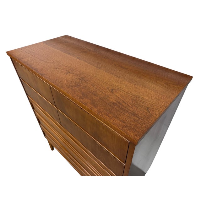 Mid-Century Modern Mid-Century Modern Walnut 5-Drawer High Chest For Sale - Image 3 of 7