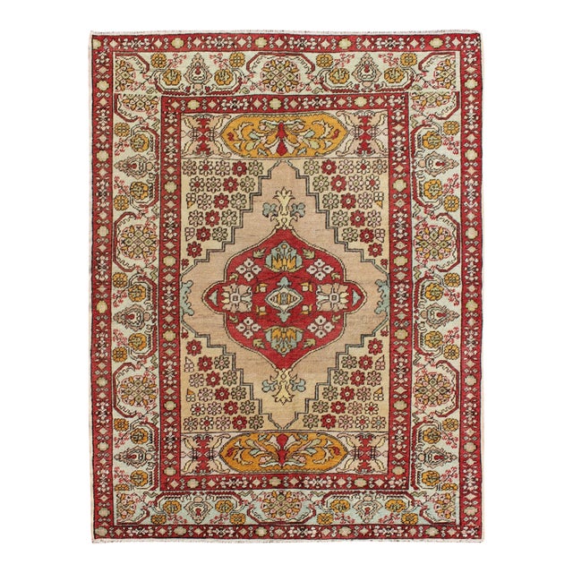 Antique Oushak Rug by Keivan Woven Arts, Hand-Knotted, Turkey, 1930 For Sale