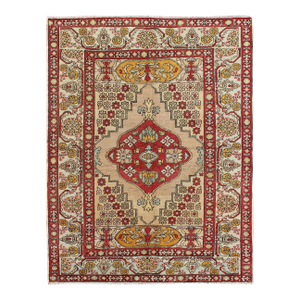 Antique Oushak Rug by Keivan Woven Arts, Hand-Knotted, Turkey, 1930