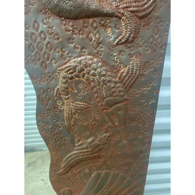 Copper Arts & Crafts Style Decorative Mirror Frame. For Sale - Image 8 of 12