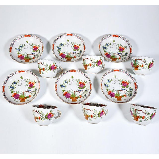 Ceramic 20th Century Coffee Set with Sheaf Pattern from Meissen, Set of 22 For Sale - Image 7 of 12