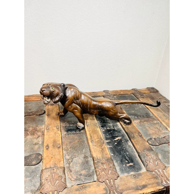 Vintage Early 20th Century Cast Iron Tiger Made in Japan For Sale - Image 12 of 13