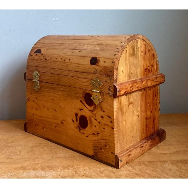 Vintage Wooden Treasure Chest Box For Sale - Image 12 of 12