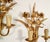 Set of 2 Hollywood Recency gilded Italian tole wheat sconces with flowers and leafs each one have two lights use E14 bulbs