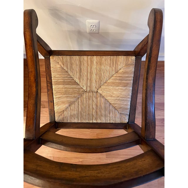 Brown Rustic Provence Ladderback Armchairs -a Pair For Sale - Image 8 of 10