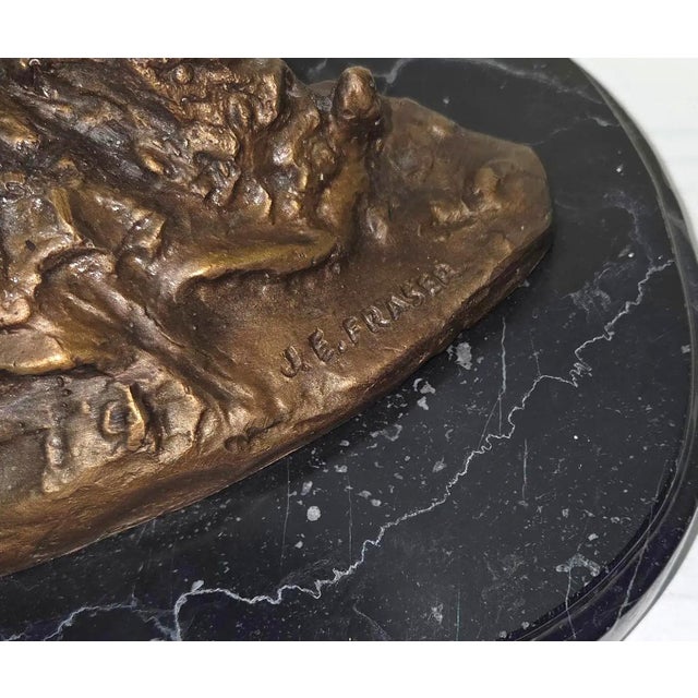 American End of the Trail, Bronze Sculpture After Fraser - 22"h For Sale - Image 3 of 13