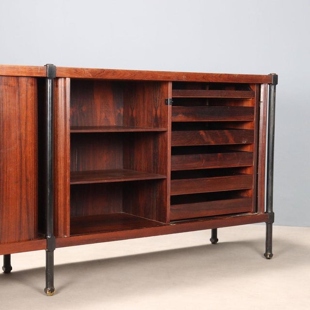 Vintage Wood Veneer Sideboard, Italy, 1960s For Sale - Image 3 of 11
