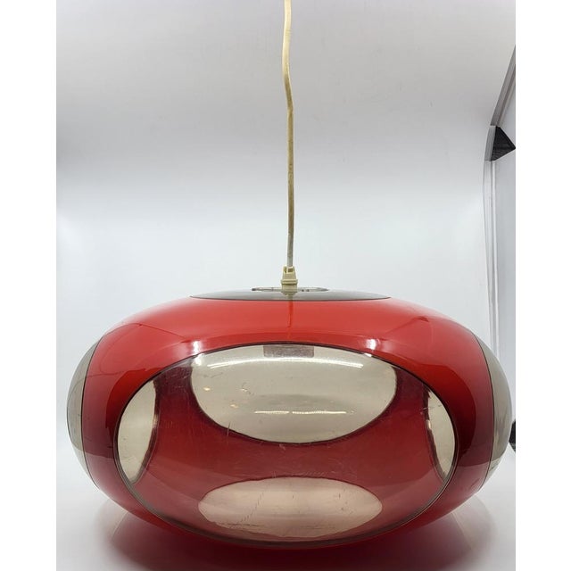 This vintage hanging light by Luigi Colani is an iconic piece of Space Age design from the 70s, particularly sought after...