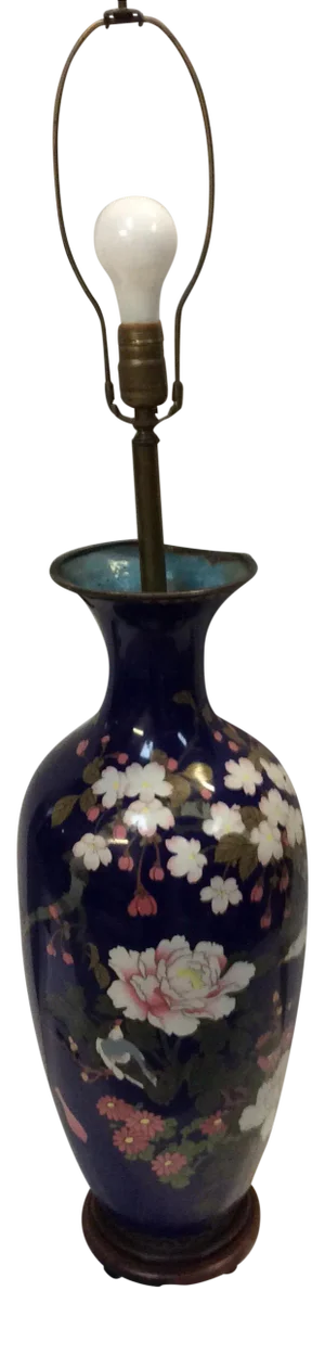 Blue Japanese Cloisonné Lamp