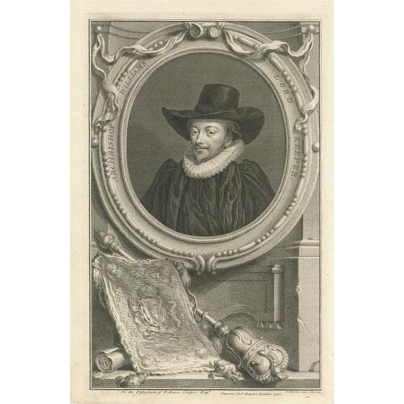 Jacobus Houbraken, Portrait of Archbishop Williams, Lord Keeper, Print For Sale