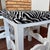 Vintage Portuguese Rustic Wood Stool White with Zebra Fabric Upholstery, 1940s For Sale - Image 13 of 18