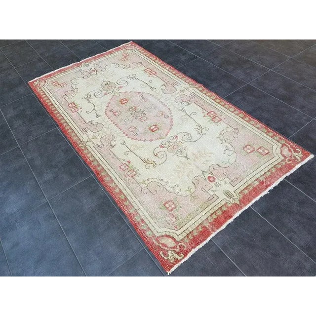 1960s Vintage Handmade Wool Rug- 3′10″ × 7′1″ For Sale - Image 9 of 11