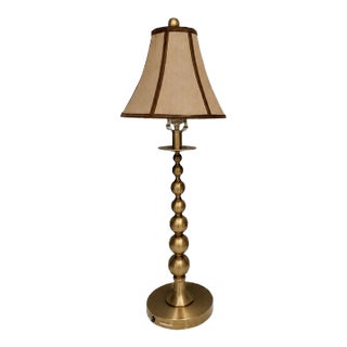 Vintage Mid-Century Modern Ralph Lauren Brushed Gold Stacked Ball Desk Lamp. For Sale