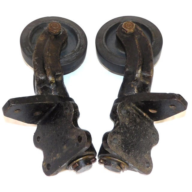 Vintage Howe Scale Company Industrial Oak & Cast Iron Factory/Railroad Cart For Sale - Image 11 of 18