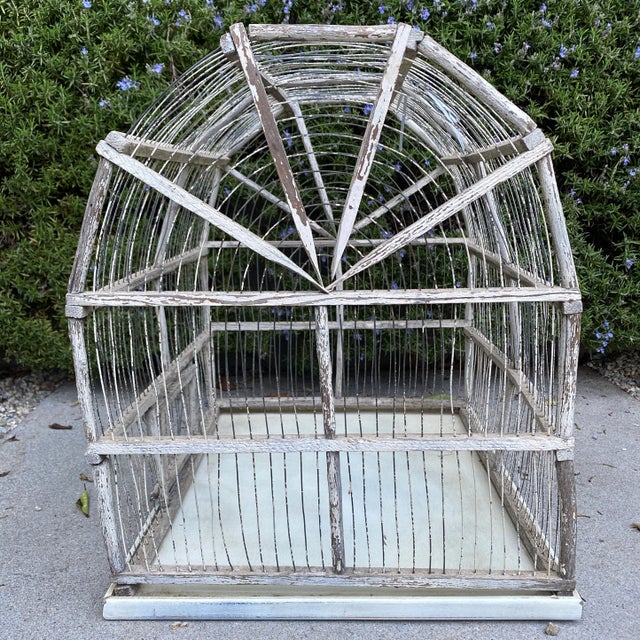 Vintage Wooden Birdcage For Sale - Image 4 of 6