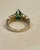 1.42 Carat Pear Cut Natural Emerald Ring 14 Karat Yellow Gold For Sale - Image 4 of 8