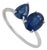 Contemporary 2.55ct Pear & Oval Blue Sapphire Toi Et Moi Ring Size 9 in 14k White Gold For Sale