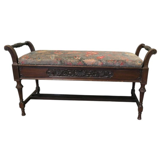 Brown Antique Edwardian Piano Stool, 1900 For Sale - Image 8 of 8