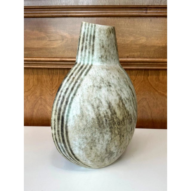 Large Ceramic Vase with Banded Glaze by John Ward For Sale - Image 10 of 12