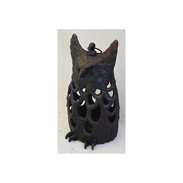 Vintage Cast Iron Owl Candle Garden Lantern Chairish