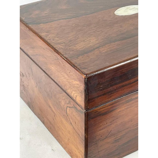 19th Century English Mahogany Writing Box For Sale - Image 6 of 11