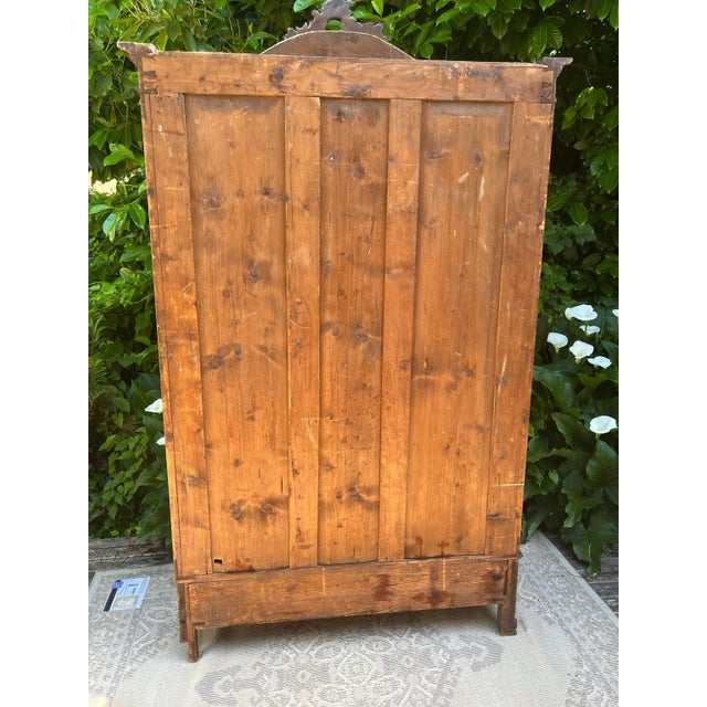 Wood Antique Armoire French Loui XV Walnut 19th Century For Sale - Image 7 of 8