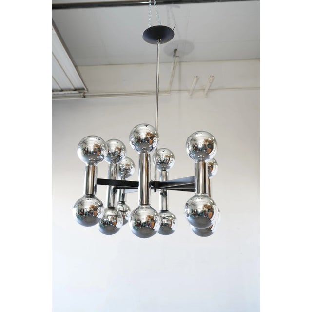1970s Mid-Century Modern Chrome Space Age Chandelier With 16 Lights, 1970s For Sale - Image 5 of 10