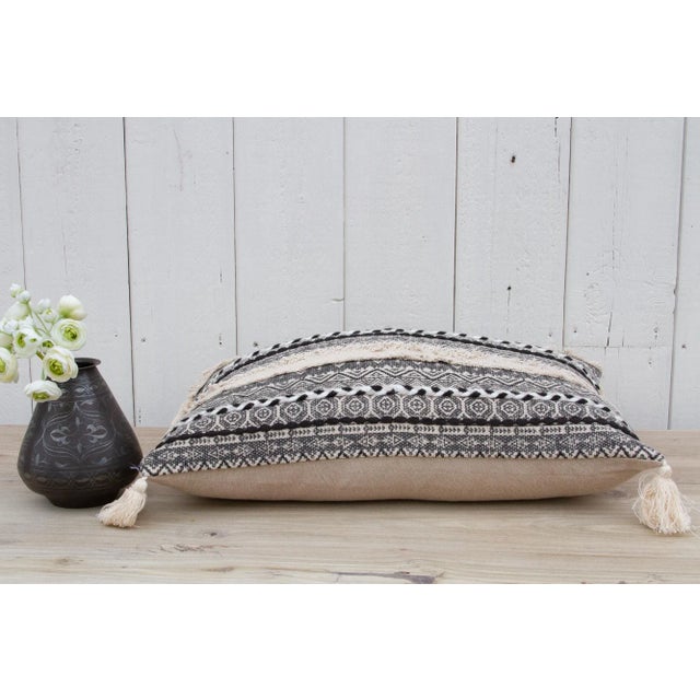Charcoal Plum Nomadic Moroccan Lumbar Pillow For Sale In Los Angeles - Image 6 of 9