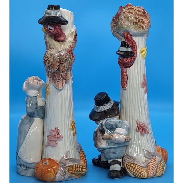 1990s Vintage Fitz and Floyd Pilgrims Progress Candlestick Holders - A Pair For Sale - Image 5 of 12