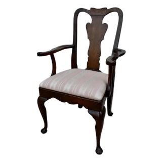 Vintage Statton Queen Anne Style Cherry Arm Chair For Sale