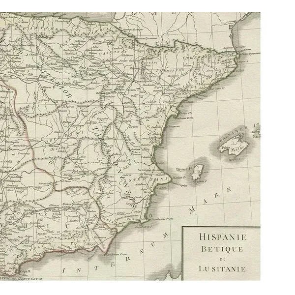 Antique Map of Spain and Portugal by Tardieu, 1795 For Sale - Image 4 of 6