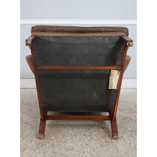 Ralph Lauren Leather Chippendale Wing Chair For Sale - Image 16 of 18