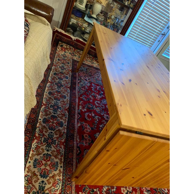 Modern Swedish Pine Farmhouse Drop-Leaf Dining Table For Sale - Image 11 of 13